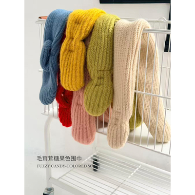 YFY女童秋冬保暖围巾多色毛线针织围脖柔软ins风宝宝