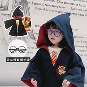 男女童巫师魔法长袍斗篷披风万圣节cosplay哈利学院套装 儿童波特