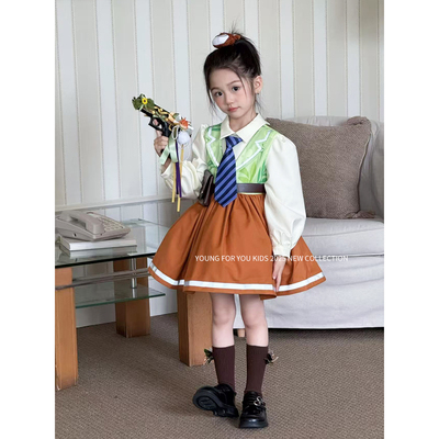 YFY秋冬女童尼克朱迪疯狂动物城狐狸连衣裙公主裙cosplay