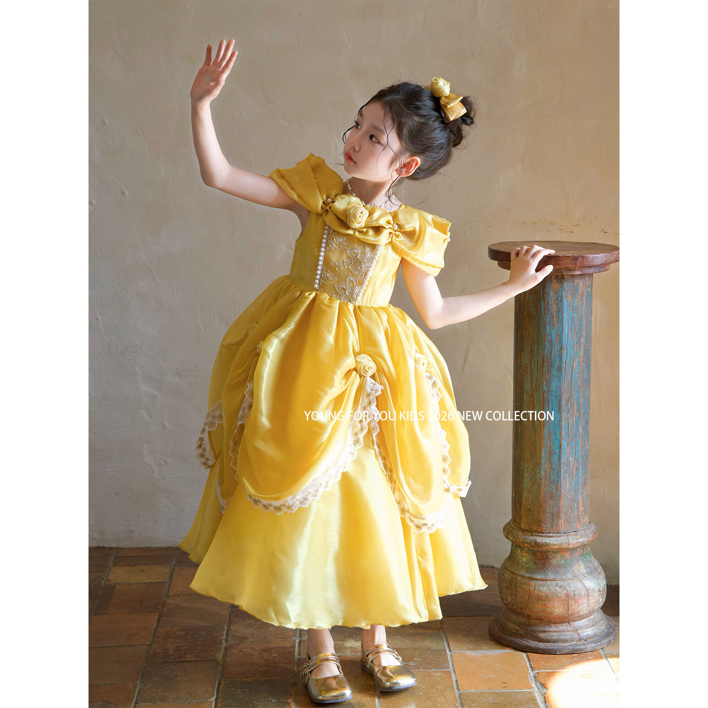 YFY春夏女童高定法式复古贝儿公主气质生日礼服重工连衣裙公主裙