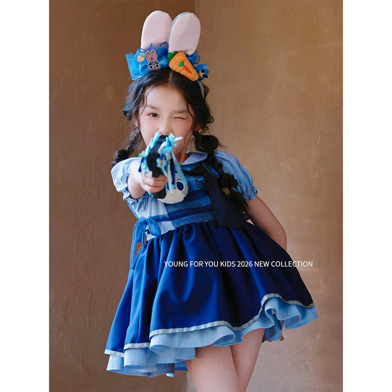 YFY春夏女童学院风连衣裙公主裙cosplay六一节蓬蓬裙生日图片