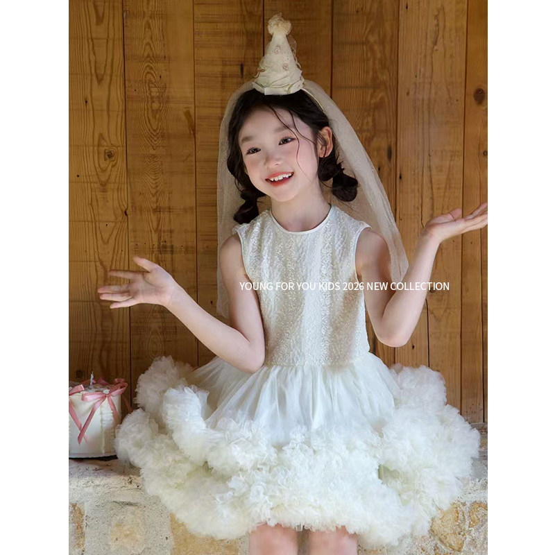 YFY奶油蛋糕云朵裙子生日礼服公主裙女童宝宝tutu裙网纱裙高定