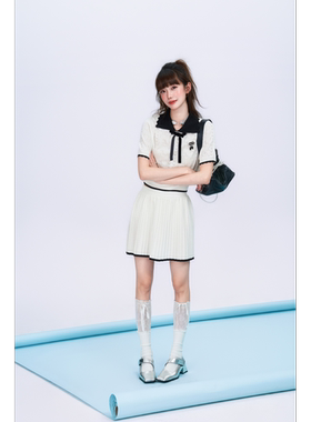 DUBZZY 【绵绵冰】设计师冰丝提花高智千金风短裙套装女M205S25Z