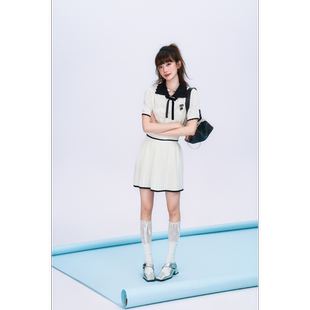 女M205S25Z 设计师冰丝提花高智千金风短裙套装 DUBZZY 绵绵冰