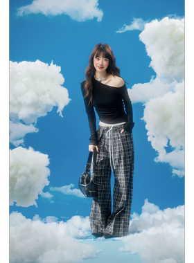 DUBZZY【夜莺】原创设计师斜肩高级感长袖T恤女外穿T042S24Z