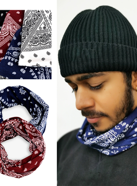 bandana西海岸匪帮嘻哈复古腰果花围脖围巾遮面防风面罩男女潮ins