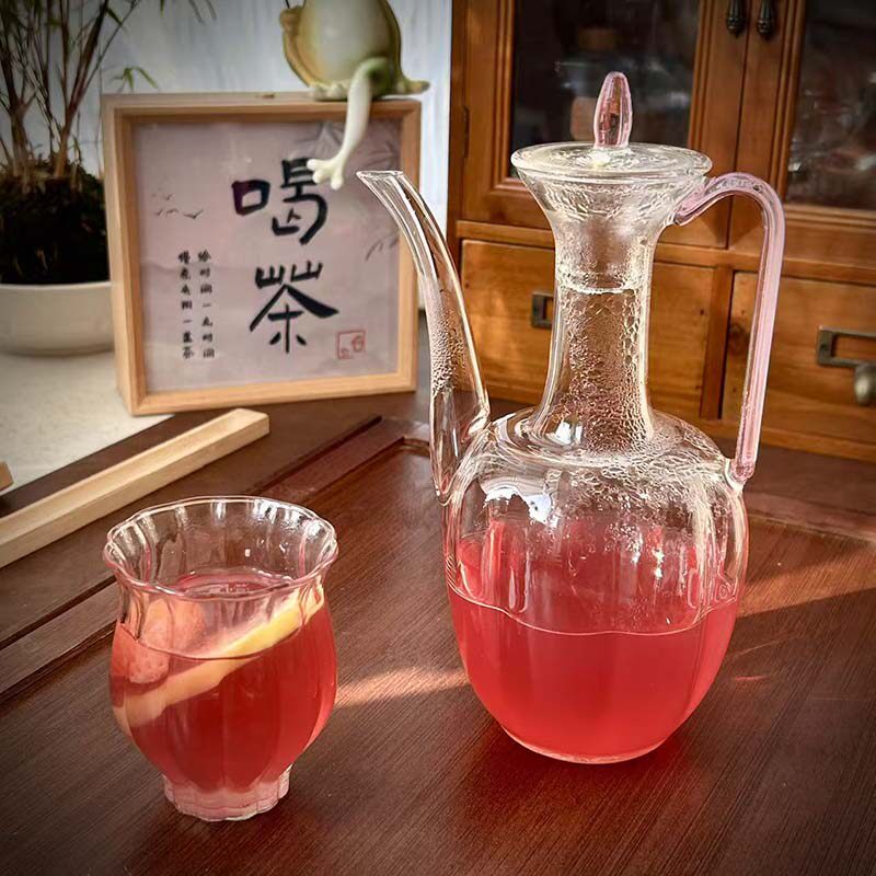 新中式玻璃执壶仿宋贵妃茶壶泡茶器绿茶专用茶具耐热杯子水壶套装图片