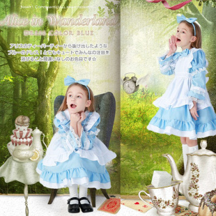 万圣节服公主裙演出服女佣女仆装 cosplay爱丽丝梦游仙境儿童套装