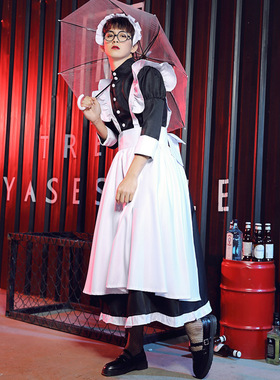 御宅族伪娘ACNG女佣女仆装动漫中性男女管家职业舞台表演制服长裙