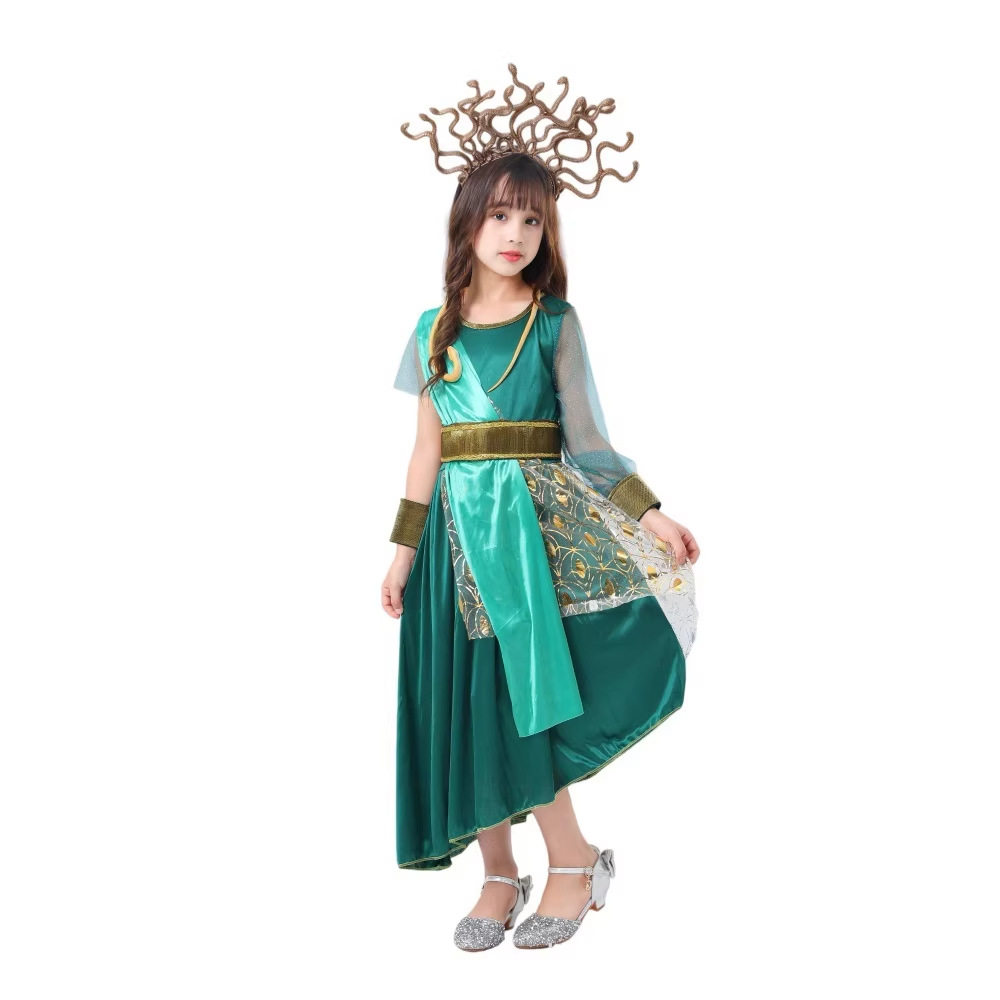 万圣节儿童美杜莎COSPLAY服古希腊神话蛇发女妖派对角色舞台服装