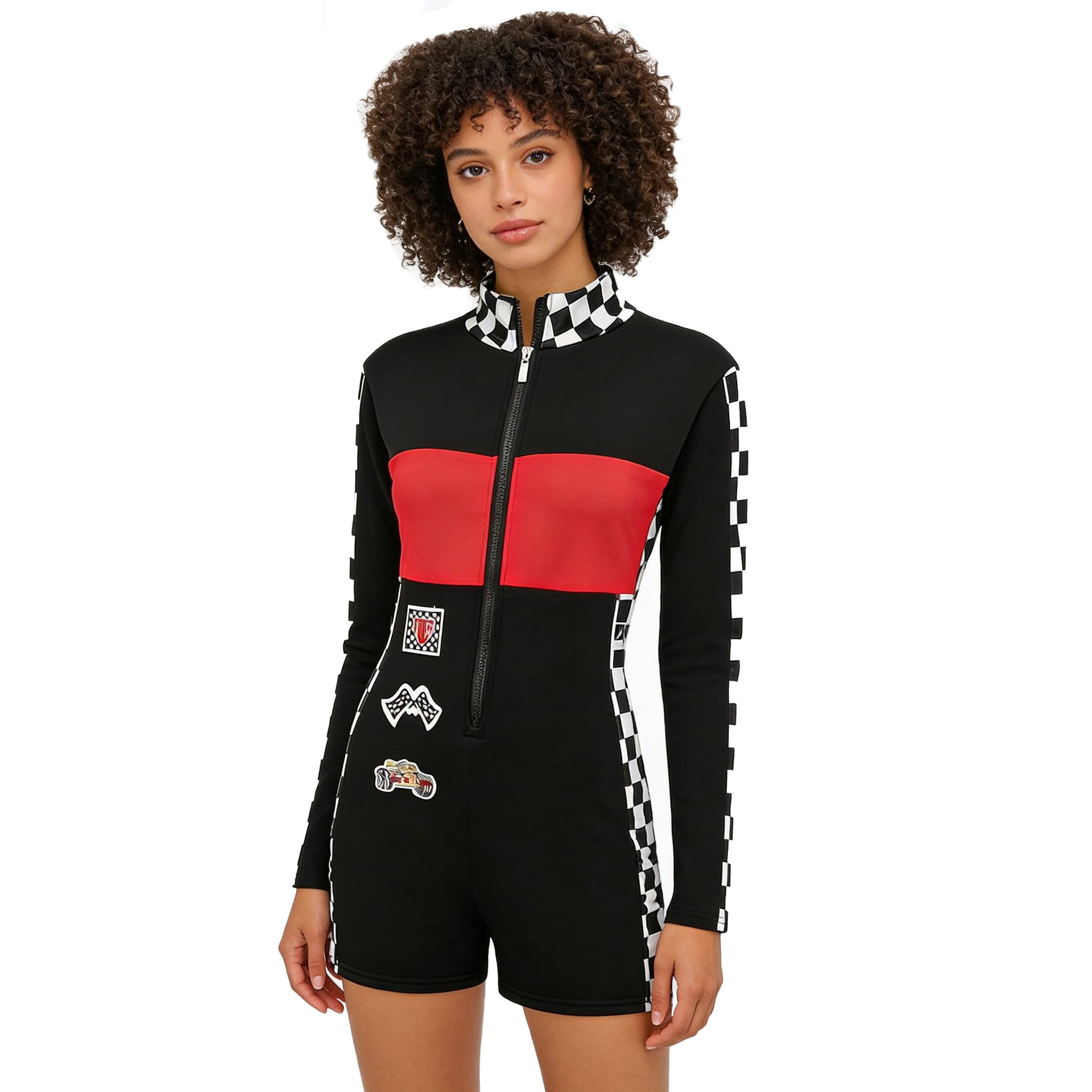 狂欢节足球宝贝啦啦队服女赛车服F1机车服连体cosplay演出派对服