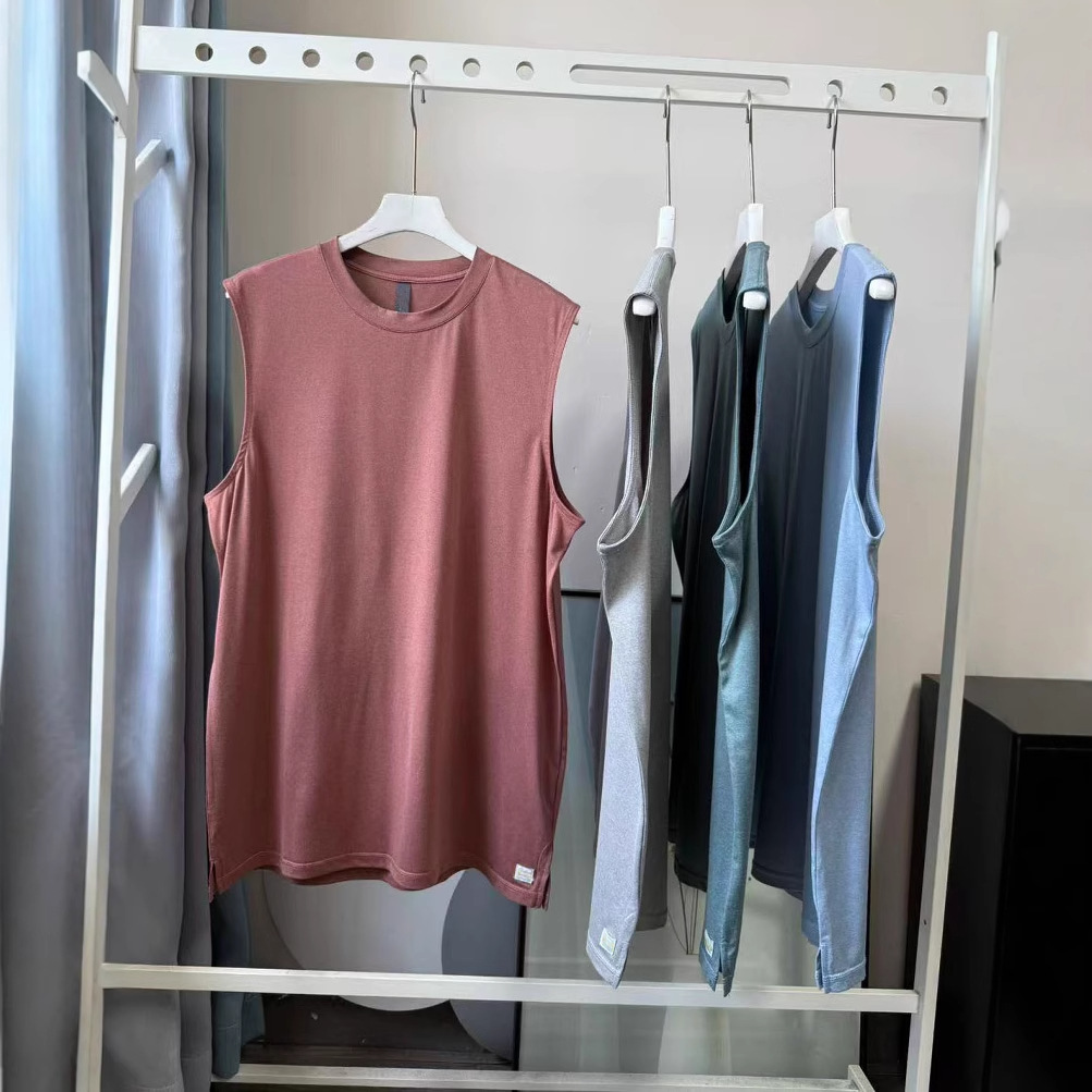 轻松休闲无拘无束夏季百搭速干弹力圆领健身跑步运动背心上衣 男