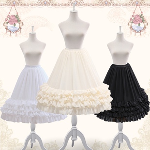 延长裙撑「70cm」暴力鱼骨可调节日常洛丽塔中长衬裙摆四层荷叶边