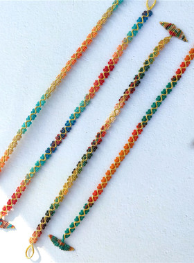 心心相印手绳段染蜡线手绳