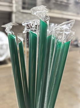 一次性珍珠奶茶PP独立包装23cm墨绿色细果汁奶茶豆浆吸管独立包装