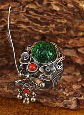 小锁戒指福来s925纯银简约设计