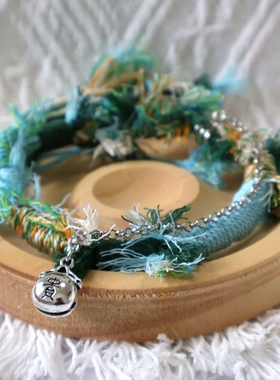 专用bracelet定制蓝绿色可爱编织手链新中式五彩编织手绳藏式编绳