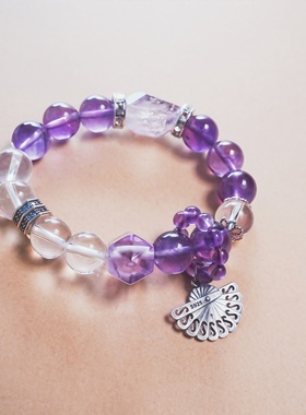 天然庆祥泰新款上市新鲜出炉紫水晶手串平安显白手链节日礼物女