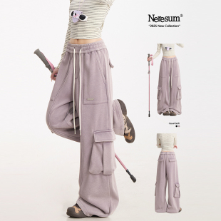 卫裤 加绒直筒阔腿运动裤 女美式 休闲裤 潮牌多口袋工装 NERESUM冬季