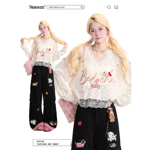 NERESUM甜美蕾丝边防晒长袖罩衫
