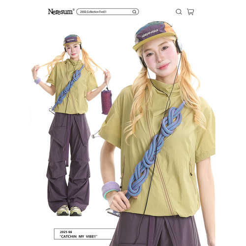 NERESUM美式山系轻薄短袖衬衫