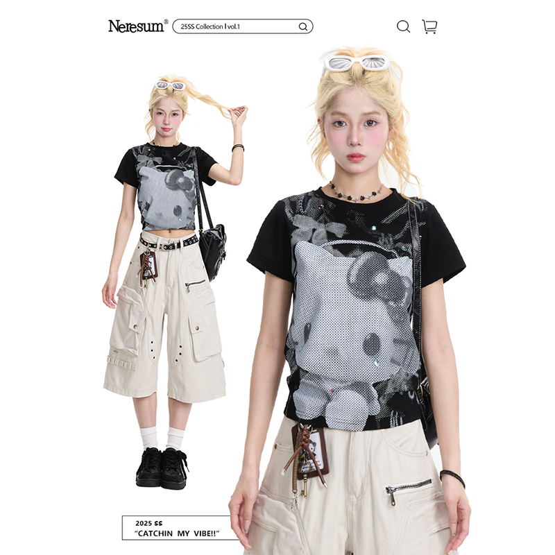 NERESUM可爱Kitty猫减龄短袖