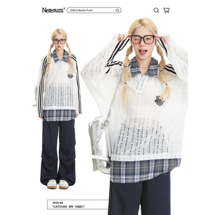 卫衣女2025新款 假两件长袖 设计感ins潮牌上衣 镂空薄款 NERESUM美式