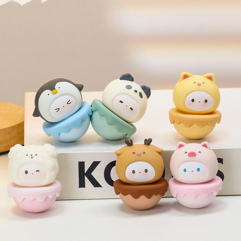 不倒翁摆件办公高级感礼品创意小摆件树脂工艺品新款桌面装饰礼物