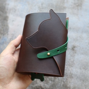 原创a567手工定制可爱少女宠物狗狗日记手账M5活页真牛皮笔记本