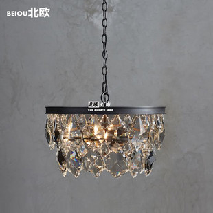 美式 复古水晶吊灯客厅卧室玄关简约轻奢女孩房间衣帽间样板房吊灯
