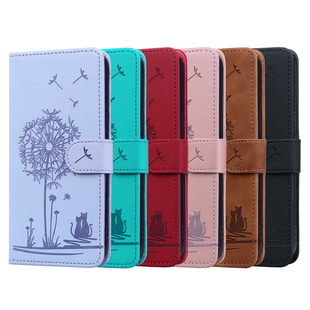 A057M A057F 纯色花色防摔多卡插卡钱包支架电话手机壳电话全包皮套男女 适用于三星A05S