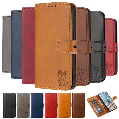 适用于三星Galaxy S24 S24+ S24Ultra SM-9210 SM-S928B SM-S926B卡通可爱防摔插卡钱包支架电话手机壳皮套