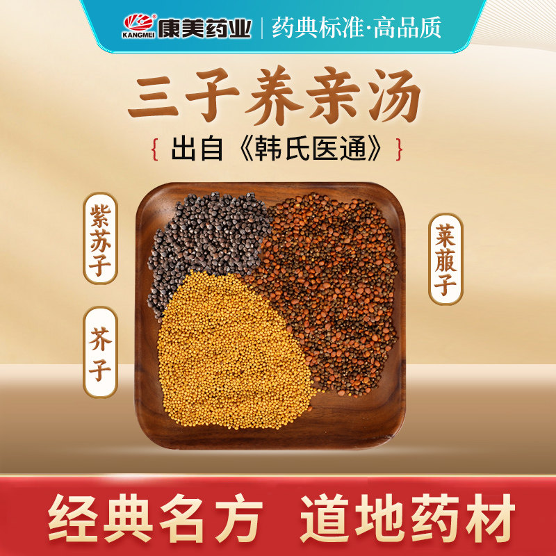 康美 三子养亲汤原料 5剂 芥子莱菔子紫苏子中药饮片中药材店铺