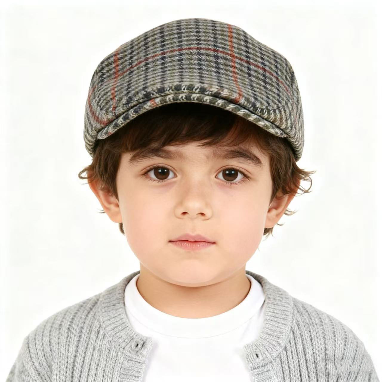 秋冬复古格纹毛呢儿童贝雷帽经典格纹百搭前进帽,服饰配件/皮带/帽子/围巾,防晒帽,淘宝优惠券,粉丝福利购,淘宝优惠卷