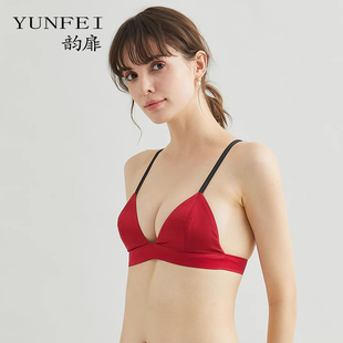 小胸真丝内衣女 韵扉高端桑蚕丝三角杯文胸光滑舒适胸罩法式
