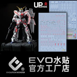 EVO MGEX-01 独角兽 卡版 Unicorn 巴纳吉 荧光 高达 专用水贴纸