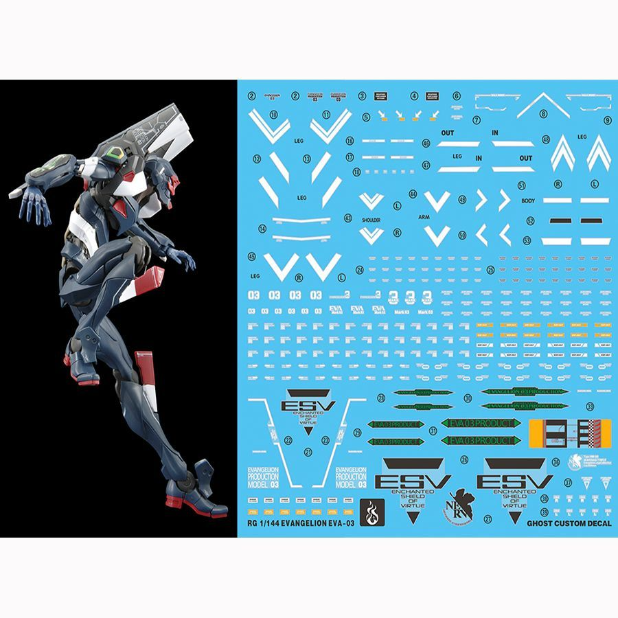 炎RG3号机福音战士荧光水贴