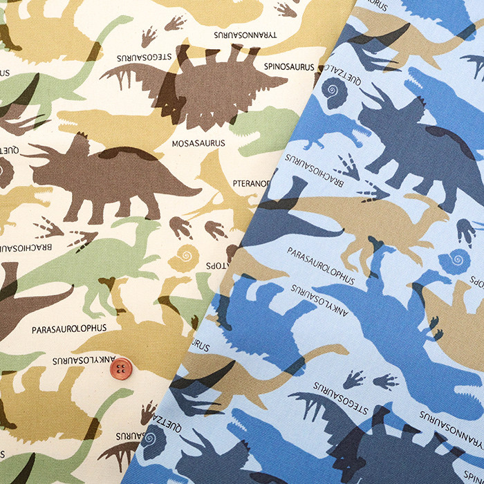 50cm日本进口纯棉细帆布恐龙霸王龙角龙卡通抱枕拼布艺服装面料