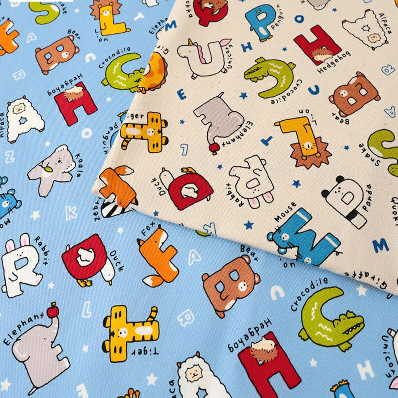 50cm日本进口纯棉细帆布英文字母动物动漫卡通抱枕拼布艺服装面料