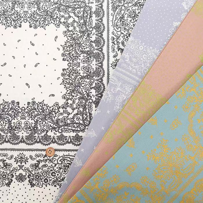 50cm日本进口纯棉40支欧风佩斯利雕花拼布艺印花105cm宽面料