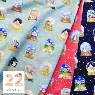 25cm日本进口纯棉60支yukiemon松浦水晶屋连衣裙布艺娃衣服装布料