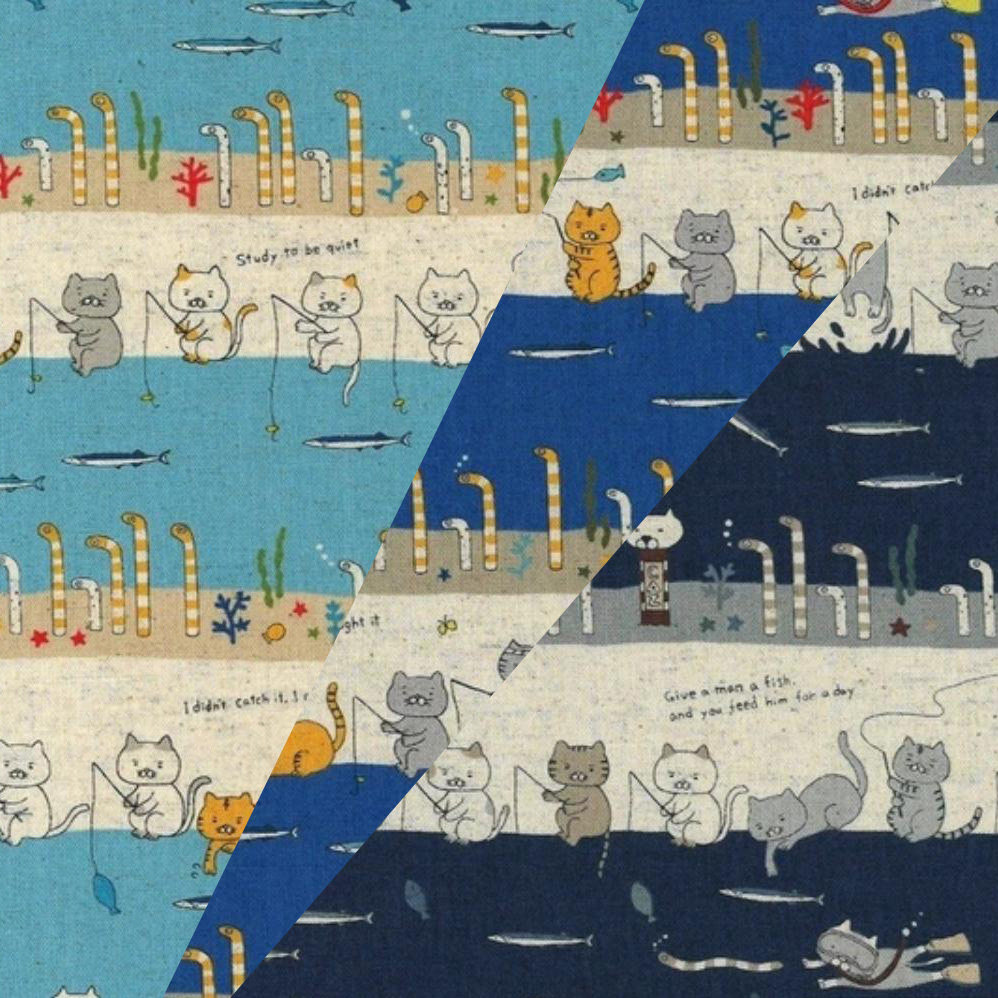 50cm日本进口棉麻小林吊鱼猫咪手工抱枕拼布艺连衣裙衬衫服装面料,居家布艺,海绵垫/布料/面料/手工diy,淘宝优惠券,粉丝福利购,淘宝优惠卷