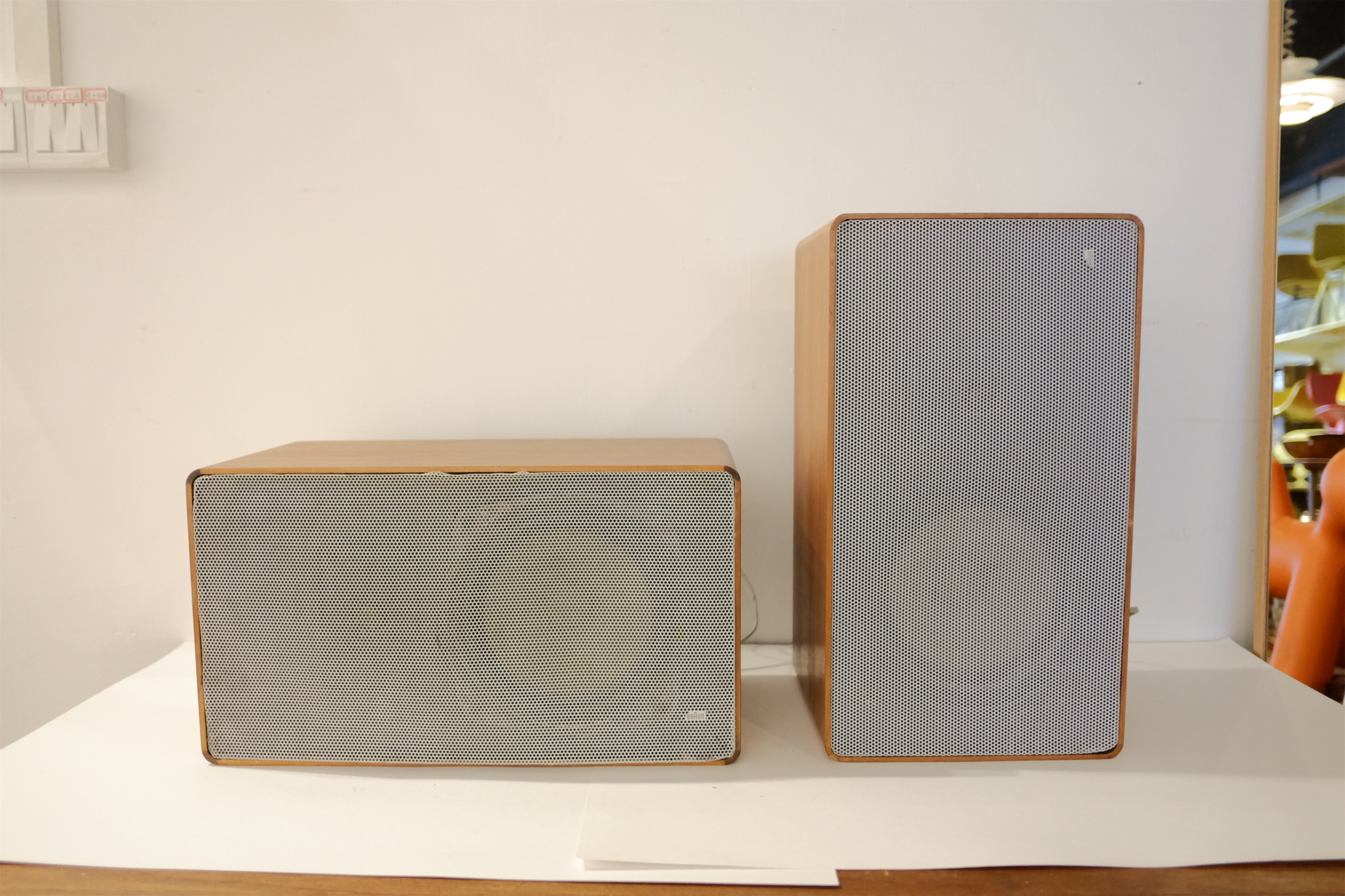 德国 dieter rams设计中古70s braun l500 经典hifi音箱喇叭一对