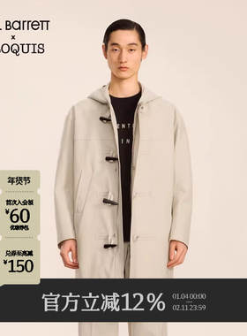 【Neil Barrett联名】速写秋冬新款休闲宽松连帽风衣牛角扣潮外套