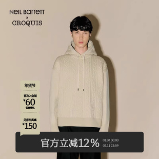 【Neil Barrett联名】速写男装秋冬新款休闲宽松毛衫连帽复古上衣