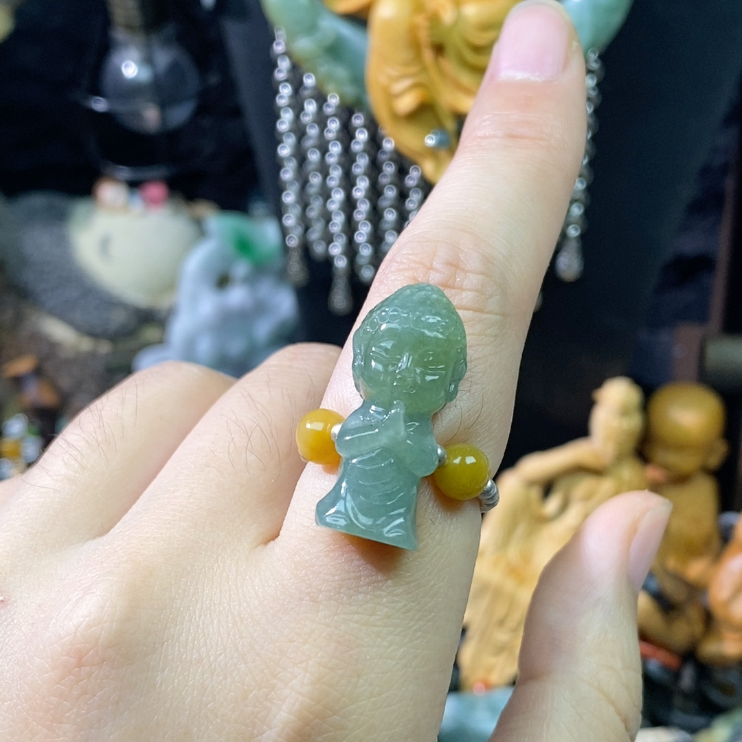 翡翠宝宝佛纯银