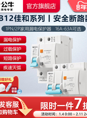 公牛旗舰漏电保护器2P小型断路器家用空开电闸开关25A升级款LB12