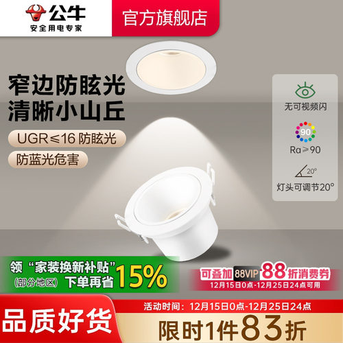 公牛角度可调-防眩光小山丘射灯