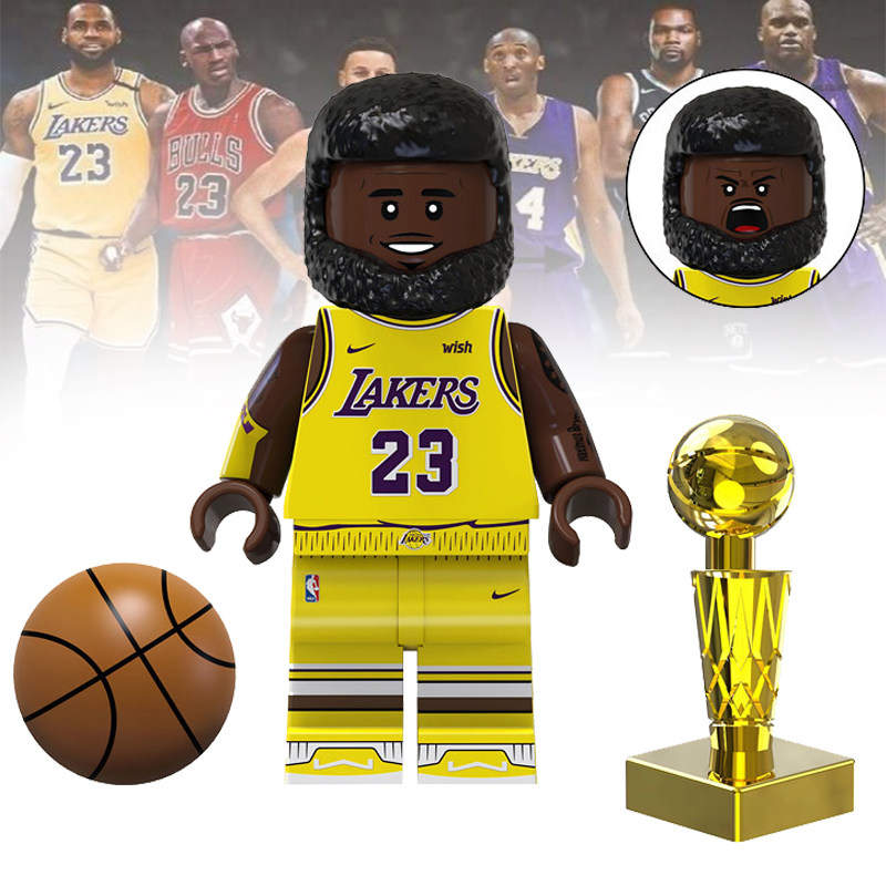 NBA勒布朗詹姆斯TV7068篮球湖人第三方拼装儿童男孩积木人仔玩具