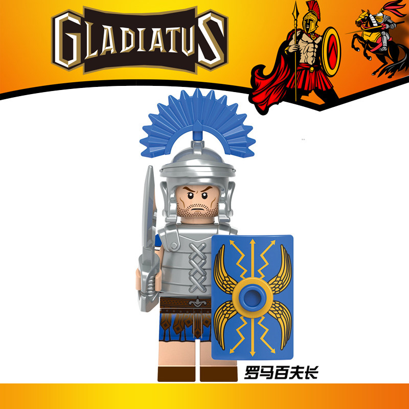 中古士兵世纪城堡系列1731罗马百夫长抽抽乐拼装人仔积木玩具
